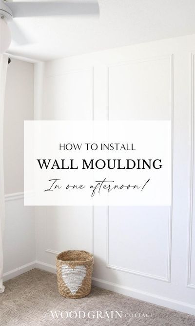 Panel Moulding Bedroom, Diy Wall Moulding, Wall Molding Living Room, Decorative Wall Molding, Nursery Floral, Wall Moulding, Country Bumpkin, Diy Wainscoting, Wall Paneling Diy