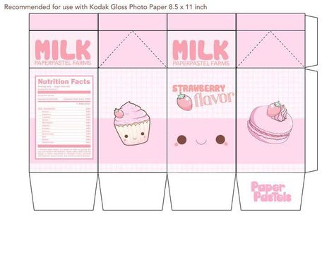 Milk Box Template, Squishies Diy, Paper Doll Printable Templates, Kawaii Crafts, Hello Kitty Crafts, Paper Dolls Diy, Paper Toys Template, Papercraft Printable, Milk Box