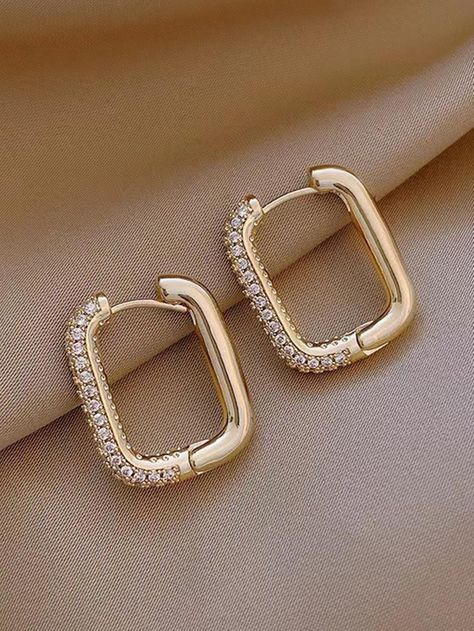 قلادات متدلية, Y2k Jewelry, Korean Jewelry, Stylish Earring, Trendy Earrings, Square Earrings, Stunning Earrings, Metal Earrings, Geometric Earrings