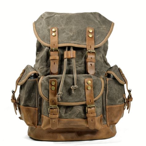 Faster shipping. Better service Bagpack Men, Wander Outfit, Laptop Bagpack, Waxed Canvas Backpack, Handmade Backpacks, Travel Rucksack, Outdoor Backpacks, Vintage Backpacks, Waterproof Backpack