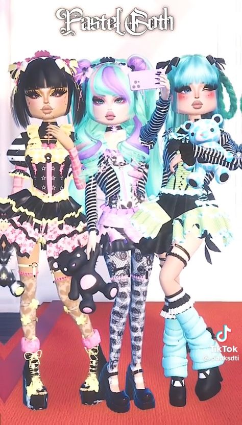 Got Corset Combos, Pastel Goth Dti Ideas, Girly Alt Outfits, Dti Outfits Pastel Goth, Dti Theme Pastel Goth, Gothic Dti Outfit, Pastel Goth Fashion Outfits, Dress To Impress Pastel Goth, Pastel Goth Style