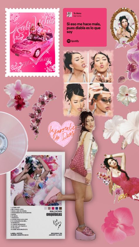 kali uchis !! pink core <3 #kaliuchis #orquideas #pink #wallpaper #pinkaesthetic #kaliuchiswallpaper #pinterest #music #pinkwallpaper #spotify #orchids #love Kali Uchis Homescreen, Kali Uchis Aesthetic Wallpaper Iphone, Kali Uchis Background, Por Vida Kali Uchis Wallpaper, Kali Uchis Orquideas Wallpaper, Kali Uchis Aesthetic Wallpaper, Kali Uchis Pink, Kali Uchis Poster, Kali Uchis Collage