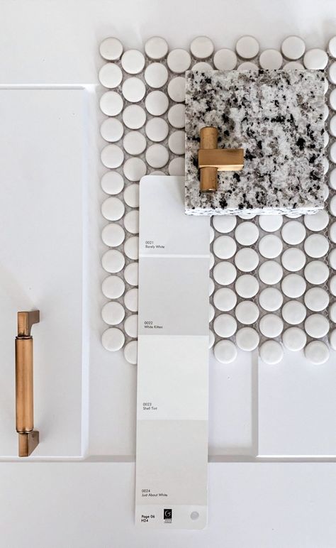 Tips for Installing Penny Tile: Advice from a Perfectionist Penny Tiles Kitchen, Penny Tile Bathroom Floor, Penny Tile Backsplash, Penny Tiles Bathroom, Penny Tile Floors, Custom Floating Shelves, Moodboard Design, White Shaker Kitchen, Penny Tile