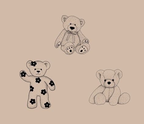 Cute Small Bear Tattoos, Fineline Teddy Bear Tattoo, Minimalist Teddy Bear Tattoo, Stuffed Animal Tattoo Simple, Dainty Teddy Bear Tattoo, Matching Teddy Bear Tattoos, Teddy Bear Tattoo Stencil, Bunny Stuffed Animal Tattoo, Fine Line Teddy Bear Tattoo