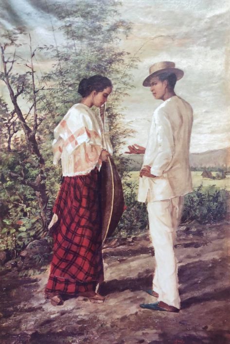 Tampuhan. Manuel Espiritu; 1892. Private collection. Vintage Filipino Photos, Filipino History Aesthetic, 1892 Philippines Aesthetic, Old Filipino Aesthetic, Filipino Fashion Traditional, Spanish Era Philippines Aesthetic, Noli Me Tangere Aesthetic, Filipino Traditional Clothing, Philippine Traditions