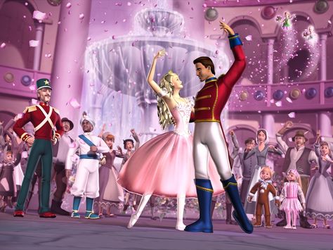 Barbie in the Nutcracke - Clara and Prince Eric Principe Eric, Nutcracker Movie, Barbie In The Nutcracker, Barbie Nutcracker, Barbie Rapunzel, 12 Dancing Princesses, Princess And The Pauper, Charmmy Kitty, Barbie Cartoon