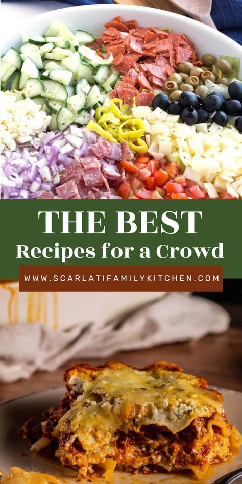 Looking for easy and delicious recipes for cooking for a crowd? Check out these 16 crowd-pleasing dishes that will impress your guests. Italian Recipes For A Crowd Potlucks, Recipe For 10 People, Low Carb For A Crowd Dinners, Easiest Meals For A Crowd, Easy Recipe To Feed A Crowd, Crowd Favorite Recipes, Recipes To Share With Friends, Dinner Recipes For A Large Group, Meals For 150 People