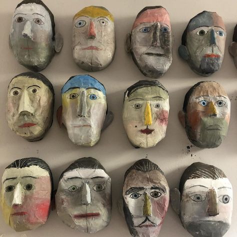 James Ensor, Shrines Art, Paper Mache Mask, Mexican Mask, Ceramic Mask, Concrete Art, Papel Mache, Masks Art, Contemporary Sculpture