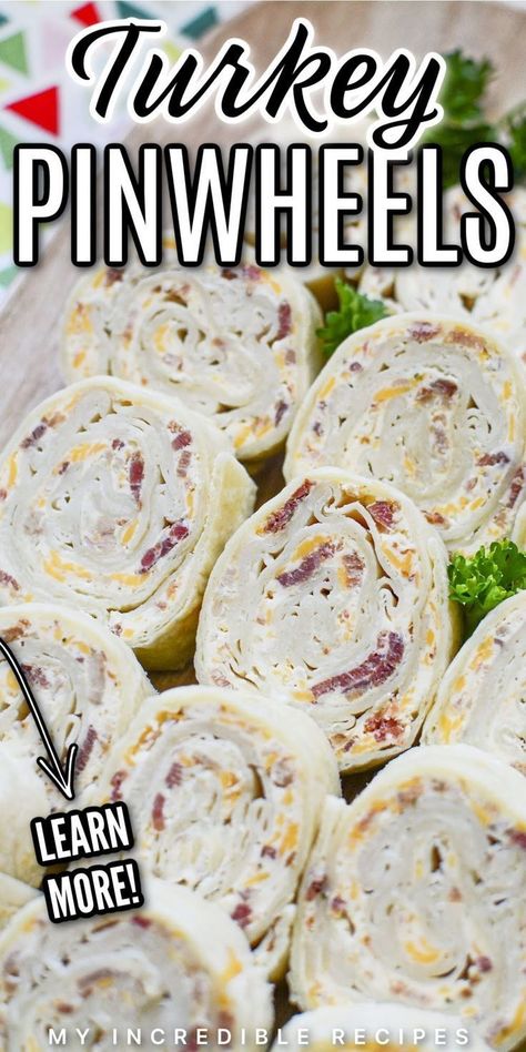 Turkey pinwheels are the best appetizer or light meal you will ever make. Made with cream cheese, ranch powder, cheese, milk, bacon, turkey, and tortillas, these pinwheels are great for any occasion. If you're looking for a simple and easy--great for holidays, parties, potlucks, and more! Try this easy recipe now! Tortilla Roll Ups Appetizers, Roll Up Sandwiches, Bacon Turkey, Turkey Pinwheels, Turkey Lunch Meat, Ranch Powder, Cream Cheese Pinwheels, Pinwheel Sandwiches, Best Appetizer