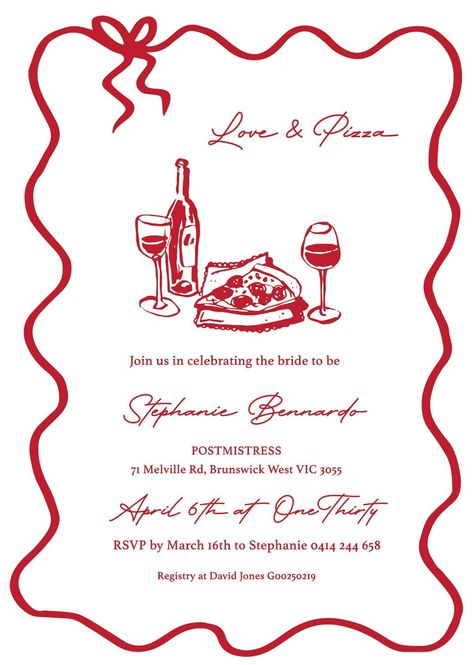 Embrace the romance of Italy with our enchanting digital bridal shower invitation.   Simply personalize it with your event details after purchase,  and we'll send you a unique and beautifully crafted invitation, ready to delight your guests.  .#WeddingInvitations #DIYWedding #WeddingStationery #WeddingInspiration #WeddingPlanning Italian Theme Wedding Invitations, Italian Dinner Invitations, Red Bridal Shower Theme, Italy Theme Wedding, Italian Themed Bridal Shower Ideas, Ticket Party Invitations, Italian Wedding Invitations, Italian Bridal Showers, Painted Wedding Invitation