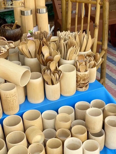 Bamboo Fountain, Wooden Lamps Design, Bamboo Cutlery, Bamboo Cups, Eco Products, Kitchenware Set, Bamboo Products, Bamboo Decor, Bamboo Art