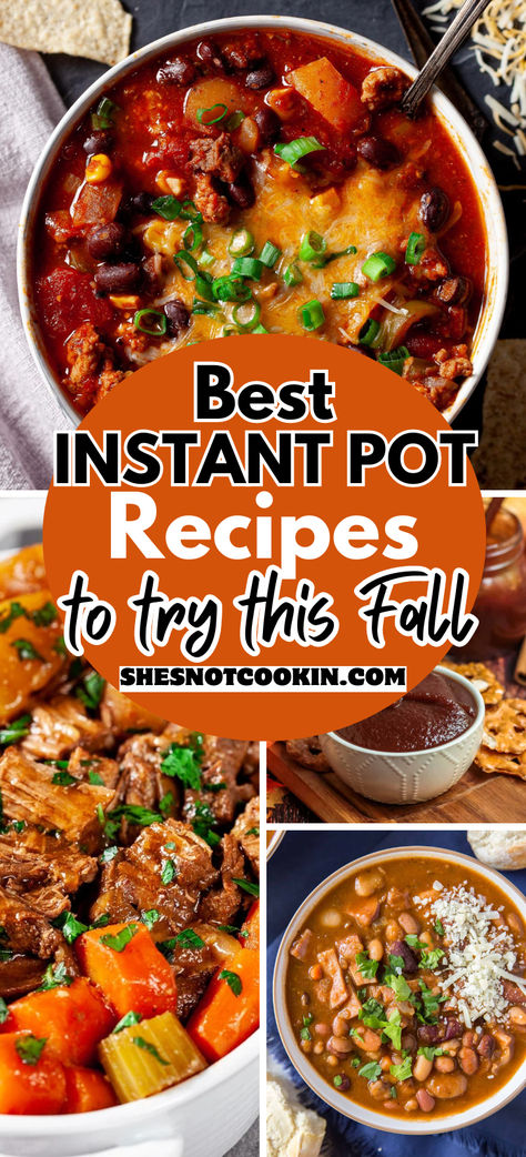 Best instant pot recipes photo collage with text overlay. Good Instapot Recipes, Rainy Day Instant Pot Recipes, Amazing Instant Pot Recipes, Fall Dinner Recipes Easy Instant Pot, Instapot Stew Recipe, Instant Pot Hearty Soup Recipes, Healthy Instant Pot Recipes Beef, Instant Pot Fall Dinner Recipes, Cheap And Easy Instant Pot Meals