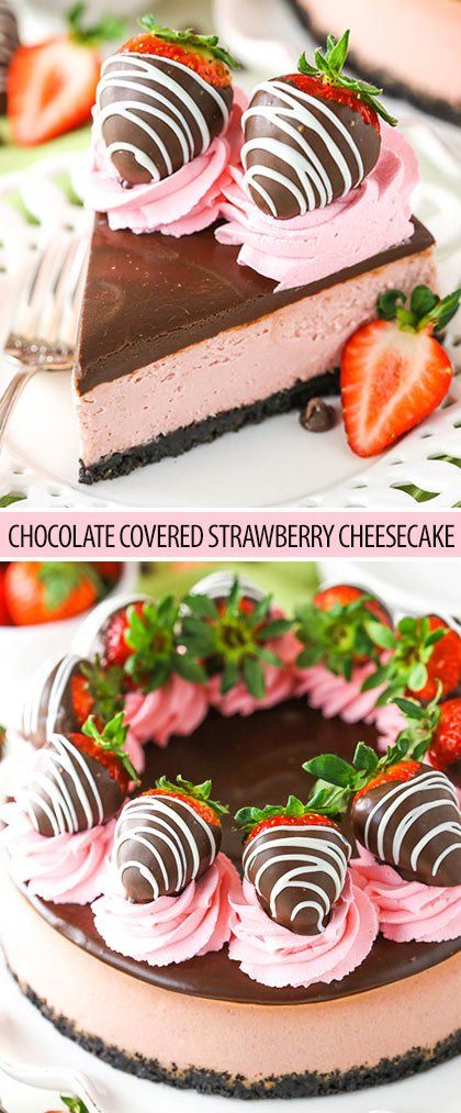 Birthday Cheesecake Ideas, Fruit Cheesecake Recipes, Strawberry Cheesecake Filling, Valentines Strawberries, Valentines Strawberry, Amazing Cheesecake, Strawberries Cheesecake, Chocolate Covered Strawberry Cheesecake, Desserts Pumpkin