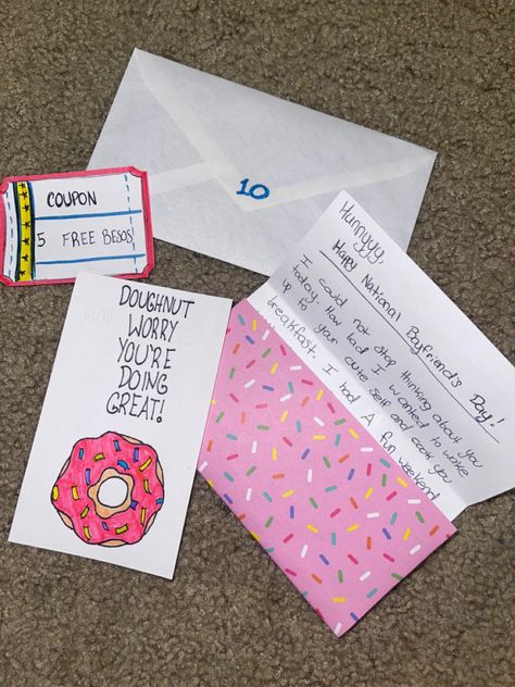 Navy Boyfriend, Navy Girlfriend, Unique Letter Ideas, Flirty Pun, Cute Pun, Doughnut Pun, Coupon Idea, Relationship Unique Letter Ideas, Boot Camp Letter Ideas, Boot Camp Letters, Bootcamp Letter Ideas, Navy Bootcamp, Flirty Puns, Army Boyfriend, Camp Letters, Navy Girlfriend