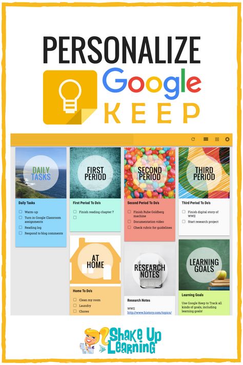 Personalize Google Keep for You and Your Students Keep Notes, Google Tools, Google Keep, Teacher Tech, Docs Templates, Teaching Technology, Teacher Technology, School Technology, Tech School