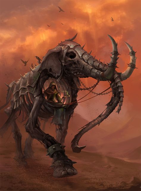 ArtStation - Necromancer mount Necromancer Drawing, Monster Elephant, Elephant Monster, Animated Elephant, Fantasy Elephant, Fantasy Undead, Elephant Graveyard, Fantasy Mounts, Creature Fantasy