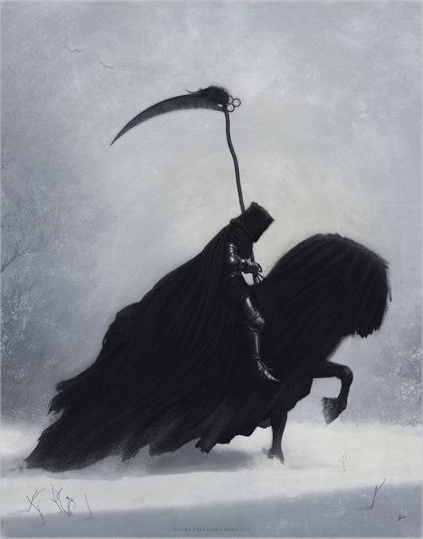 ex0skeletal-undead Oliver Core, Dark Cloak, Spooky Photography, Snow White Background, Horse Snow, Cloak Black, Don't Fear The Reaper, The Entity, The Reaper