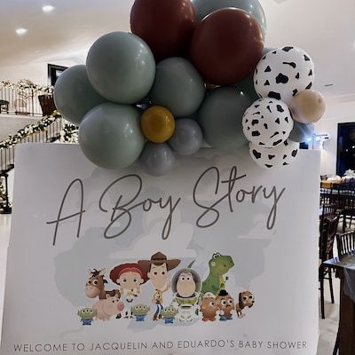 A Boy Story Baby Shower Welcome Sign, Modern Boy Story Welcome Sign, Birthday Boy Toy Sign, It's a Boy Story, Digital Easel Welcome Sign - Etsy Toy Story Baby Shower Centerpieces, A Boy Story Baby Shower Ideas, Its A Boy Story Baby Shower Ideas, Boy Story Baby Shower Theme, Toy Story Baby Shower Ideas, Welcome Sign Birthday, Toy Story Baby, Sprinkle Baby Shower, Boy Toy