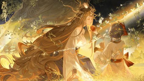 Onmyoji Art, Hologram Colors, Japanese Mythology, Cool Anime Guys, God Art, Ethereal Art, Dreamy Art, Handsome Anime Guys, Dark Fantasy Art