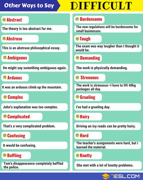 Difficult Synonym: List of 30+ Synonyms for Difficult - 7 E S L Synonyms For Nice, Difficult Synonyms, Synonyms For However, However Synonym, Very Good Synonyms, Grammar Sentences, Tenses Grammar, English Grammar Tenses, English Collocations