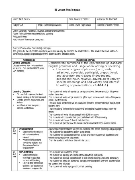 5 E Lesson Plan Template Awesome Lesson Plan 1 Unit Lesson 5e Lesson Plan Template 2 5e Lesson Plan, Blank Lesson Plan Template, Editable Lesson Plan Template, Homeschool Transcripts, Lesson Plan Pdf, Lesson Plan Sample, Lesson Plan Format, Lesson Plan Examples, Yoga Lesson Plans