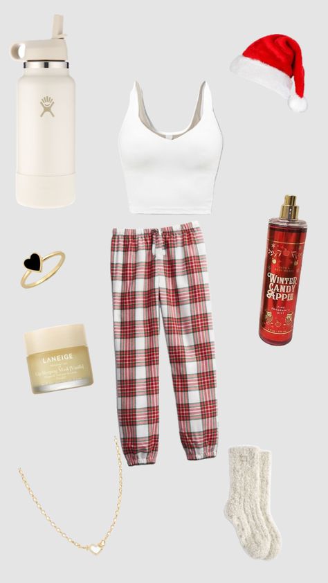 Christmas Day Outfit Comfy, Christmas Pj Outfit Ideas, Christmas Pjs Ideas, Christmas Outfit Preppy, Vintage Christmas Outfit Aesthetic, Cute Christmas Outfits Aesthetic, Teen Christmas Outfits, Christmas Outfits For School, Cute Christmas Fits