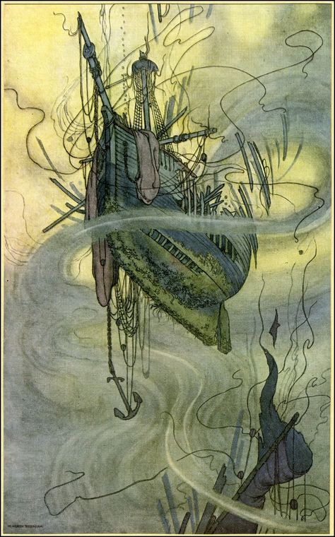 A Song of the English by Rudyard Kipling, illustrated by W. Heath Robinson (1909) Heath Robinson, Edmund Dulac, 동화 삽화, Arthur Rackham, Fairytale Illustration, If Rudyard Kipling, Illustration Vintage, Fairytale Art, Art Et Illustration