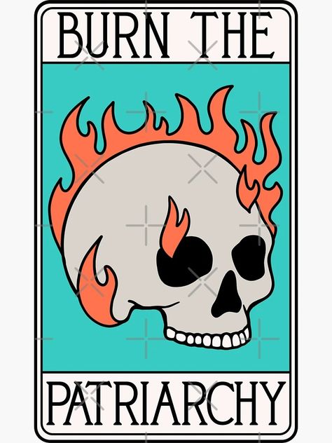 "Burn The Patriarchy - Feminist Tarot Card" Sticker for Sale by isstgeschichte | Redbubble Burn The Patriarchy, The Patriarchy, Tarot Card, Tarot Cards, Tattoos, For Sale