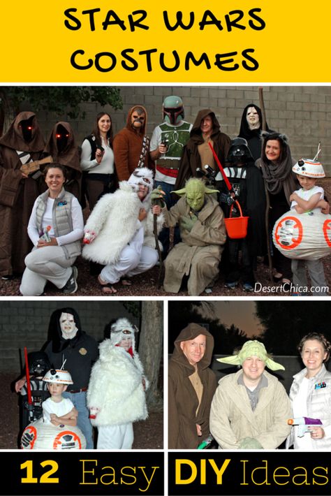 12 DIY Star Wars Costume Ideas including BB-8 from episode VII, The Force Awakens! Diy Star Wars Costume, Star Wars Costume Ideas, Bb8 Costume, Star Wars Family Costumes, Star Wars Costumes Diy, Disfraz Star Wars, Diy Star Wars, Star Wars Halloween Costumes, Costumes For Adults