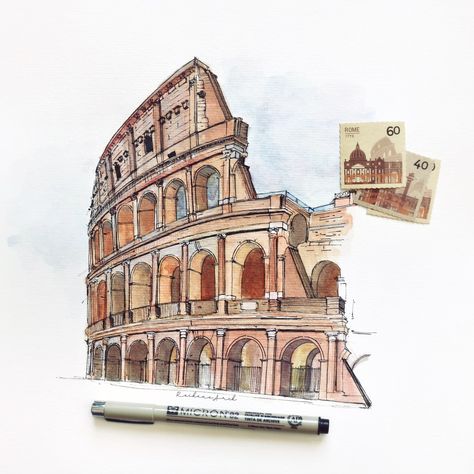 Thanks to Reihaneh Naderi for making this photo available freely on @unsplash 🎁 Ancient Buildings Architecture, Architecture Drawing Sketchbooks, Colosseum Rome, Breathtaking Photography, Beautiful Sketches, Architecture Concept Drawings, Ancient Buildings, Architecture Painting, Architectural Sketch