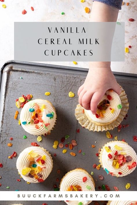 Cereal Buttercream, Cereal Milk Frosting, Sprinkle Muffins, Cereal Milk Cupcakes, Cereal Milk Cookies, Cereal Cupcakes, Crazy Cupcakes, Cereal Flavors, Cereal Milk