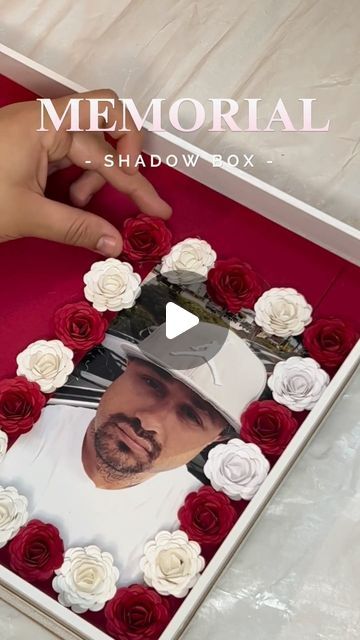 Custom Memorial Gifts on Instagram: "Custom memorial shadow box 🕊  Memorial gift for your loved one  . . . #memorialgifts #paperflowers #shadowboxes #memorialgiftideas #viralreels #smallbusiness #shadowboxframe #memorialframe #explorepage #fyp #memorialgift #restinpeace #smallbusinessowner #smallbusinesssupport" In Loving Memory Keepsake Ideas, Memorial Frames Diy, In Loving Memory Shadow Box Ideas, Diy Memorial Shadow Box Ideas, In Loving Memory Gifts Diy, Shadow Box Ideas For Passed Loved Ones, Memorial Gift Ideas Diy, Memorial Crafts For Loved Ones Diy, Memorial Gifts Diy