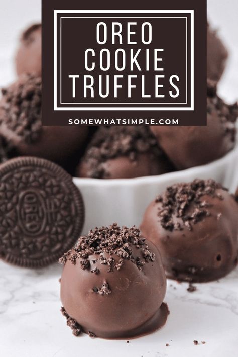 Oreo Cookie Truffles, Cookie Truffles, Oreo Truffles Recipe, Oreo Cookie Balls, Cream Cheese Ball, Simple Desserts, Cookie Balls, Oreo Cream, Oreo Recipes