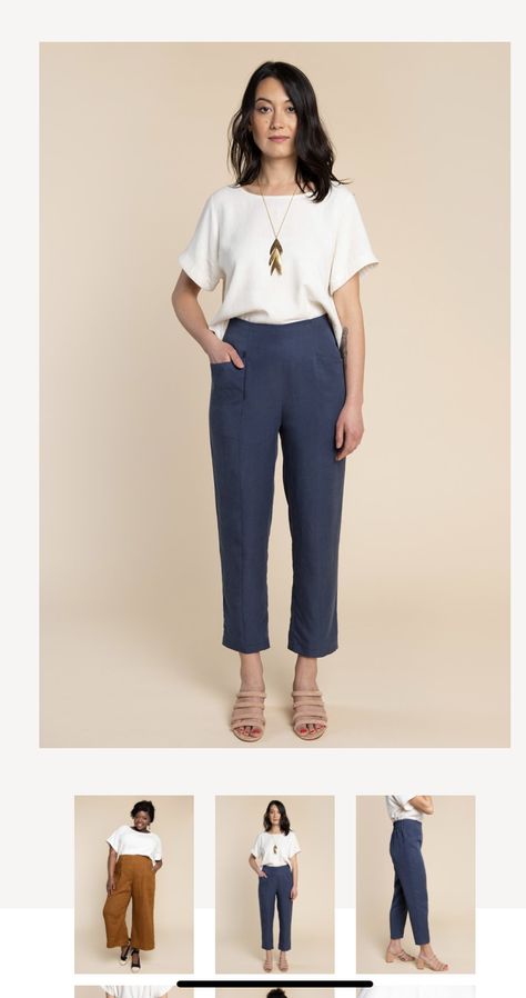 Pietra Pants, Fitted Linen Mid-rise Bottoms, Pietra Pants Pattern, Linen Ankle-length Pants With Side Pockets, Straight-leg Linen Pants With Five Pockets, Slim Pants, Patterned Shorts, Pants Pattern, Linen Pants