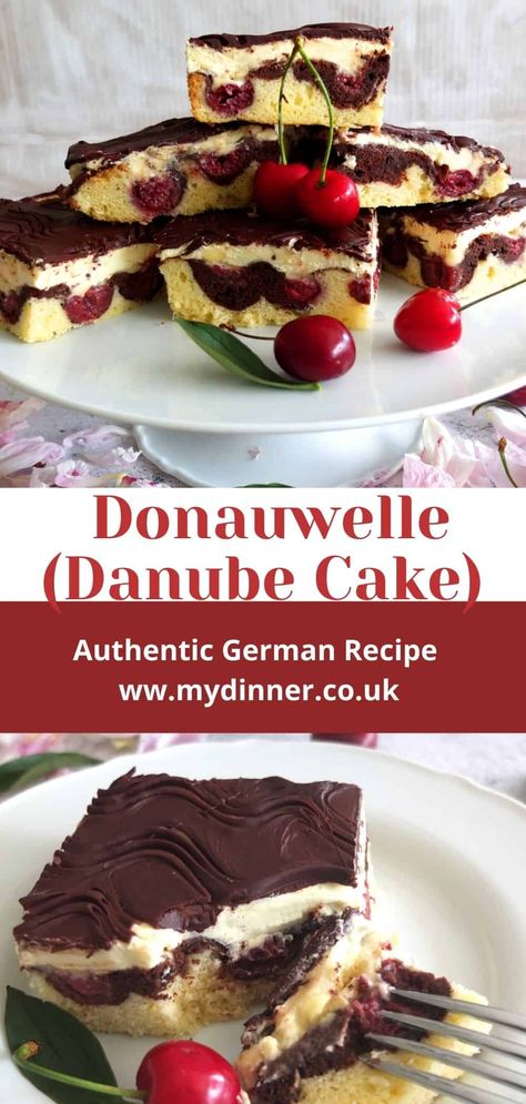 International Pastries, Sour Cherry Cake, Chocolate Cake With Cherry, German Buttercream, German Cakes Recipes, German Dessert, Cake With Cherry, German Pastries, Easy German Recipes