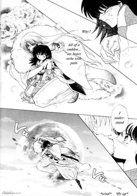 SessRin doujinshi The Wind pg6 Read Japanese, Rin And Sesshomaru, Wind Art, Bits And Pieces, Waiting For Her, Inuyasha, So Sweet, Cool Artwork, The Wind