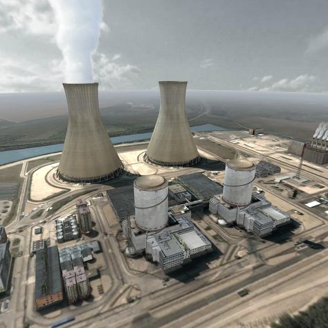 A nuclear power plant 3D Model #AD ,#power#nuclear#Model#plant Nuclear Engineering, Cube World, Chernobyl Nuclear Power Plant, Nuclear Physics, Nuclear Power Station, Nuclear Plant, Cooling Tower, Nuclear Reactor, Nuclear Energy