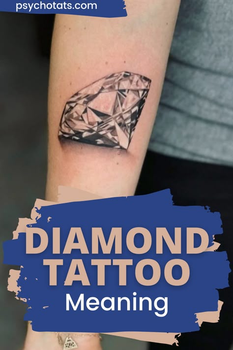 Diamond Butterfly Tattoo, Small Diamond Tattoos For Women, Diamond Hand Tattoo, Diamond In The Rough Tattoo, Gem Tattoos For Women, Diamond Tattoos For Women, Realistic Diamond Tattoo, Diamond Tattoo Designs For Women, Diamond Sleeve Tattoo