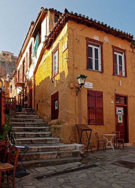 Old Urban Buildings, Houses Reference, Spain Buildings, Urban Reference, Plaka Athens Greece, City Landscape Photography, Street Reference, Photos Of Buildings, Buildings Reference