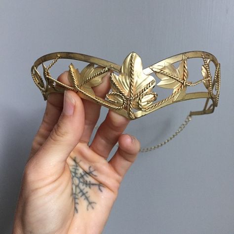 Leaf Tiara, Oak Leaf, Tiara, Gold Bracelet, Crown Jewelry, Crown, Gold