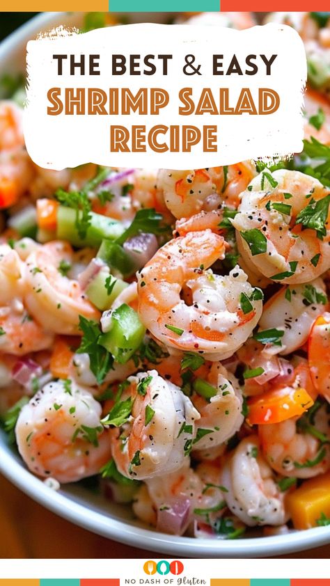 Whip up this easy Shrimp Salad with succulent shrimp, crisp celery, and a tangy lemon dill dressing—a crowd-pleaser that's perfect for any occasion. Quick to prepare and packed with flavor, it's the ideal healthy meal or side dish. Fresh, light, and absolutely delicious, this salad is a must-try for seafood lovers. Love what you see? Pin this recipe to your favorite board and enjoy a refreshing take on shrimp salad. Get the full recipe and make it today! Shrimp Celery Salad, Lunch Shrimp Recipes, Easy Seafood Salad Recipe, Shrimp Salad Recipes Using Cooked Shrimp, Cold Shrimp Salad Recipes Healthy, Cooked Shrimp Salad Recipes, Best Shrimp Salad Recipe, Shrimp Crab Salad, Shrimp Salad Dressing Recipes