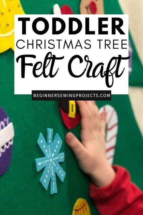 Make some fun decorations with your little ones! They'll love this Toddler Christmas Tree Felt Craft! This simple DIY project is super easy to make and will provide lots of smiles for your kids. Felt projects are great because they are inexpensive to make and you can do so much with this. The best part is that this tree is not a once off project, it will last for years to come! DIY felt projects. Easy sewing. Toddler Christmas Tree Felt Craft Felt Christmas Tree Toddler, Toddler Christmas Decorations, Christmas Tree Dyi, Christmas Tree Felt, Kids Tree Ornaments, Easy Kids Christmas, Easy Felt Crafts, Christmas Tree Wall Hanging, Toddler Christmas Tree