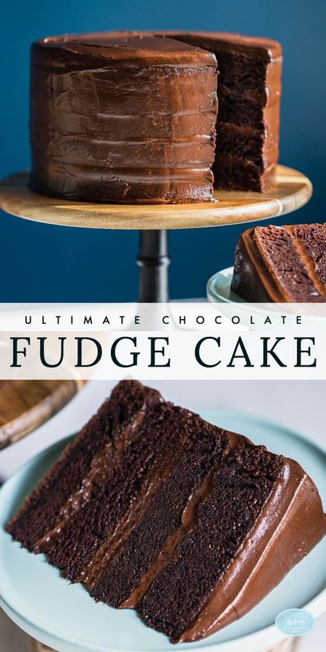 Chocolate Fudge Cake Recipe, Fudge Cake Recipe, Amazing Chocolate Cake Recipe, Cake Frosting Recipe, Chocolate Fudge Cake, Fudge Cake, Chocolate Fudge, Chocolate Cake Recipe, Frosting Recipes