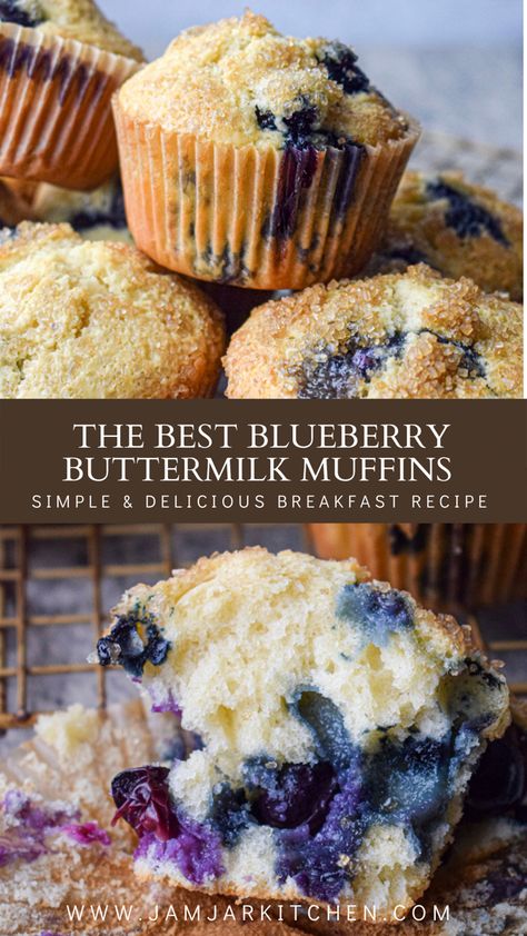 Blueberry muffins recipe Buttermilk Blueberry Breakfast Cake Recipe, Recipes To Make With Buttermilk, Pie, Blueberry Muffin With Buttermilk, Blueberry Buttermilk Biscuits, Blueberry Buttermilk Bread, Buttermilk Blueberry Breakfast Bake, Blueberry Muffins No Sour Cream, Blueberry Recipes With Buttermilk