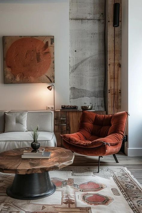 Small Industrial Living Room: Chic Urban Design Small Industrial Living Room, Warm Industrial Living Room, Industrial Chic Living Room, Living Room Chic, Industrial Living Room Design, Industrial Style Living Room, Brick Living Room, Industrial Living Room, Industrial Boho