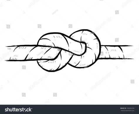 tie Rope to stake Sketch | Rope Knot Cartoon Vector Illustration Black Stock Vector ... Rope Drawing Reference, Rope Knot Drawing, Knot Illustration, Sketch Hands, Knot Drawing, Inktober Sketches, Rope Drawing, Tie Drawing, Biblical Tattoos