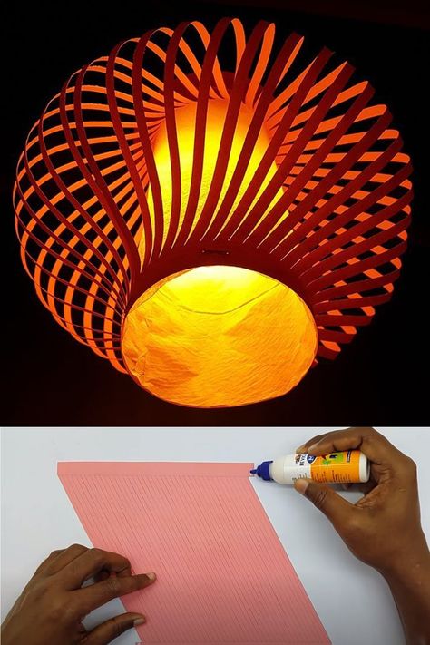 Paper Lampshade Diy, How To Build A Lamp, Paper Lamp Diy, Saucer Lamp, Leather Lamp, Light Sculptures, Make A Lampshade, Lamp Making, Lamp Diy