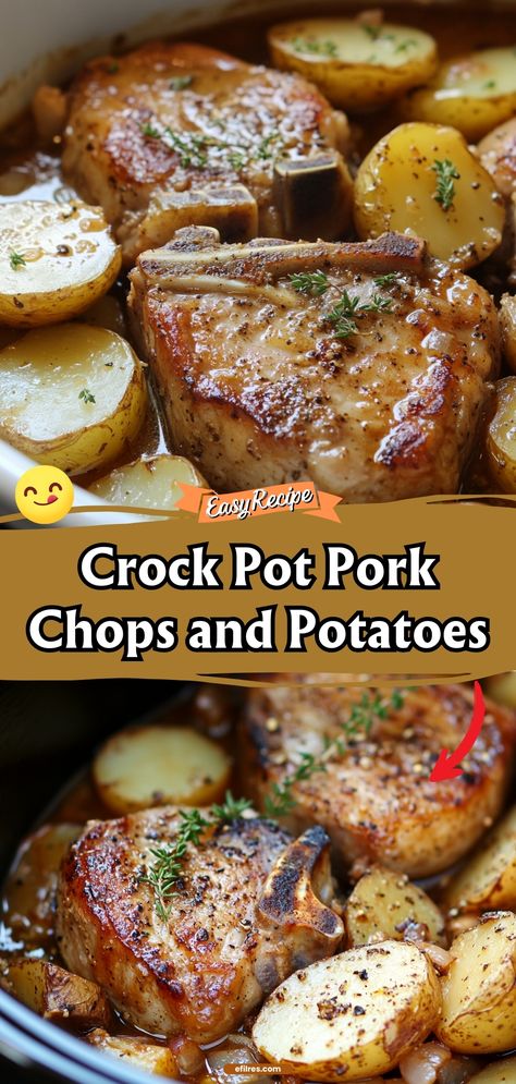 Slow Cooker Pork Chops Recipes, Crock Pot Pork Chops, Easy Delicious Meals, Boneless Pork Chop Recipes, Crock Pot Pork, Pork Crockpot Recipes, Pork Chop Recipes Crockpot, Pork Chops And Potatoes, Pork Chop Recipes Baked