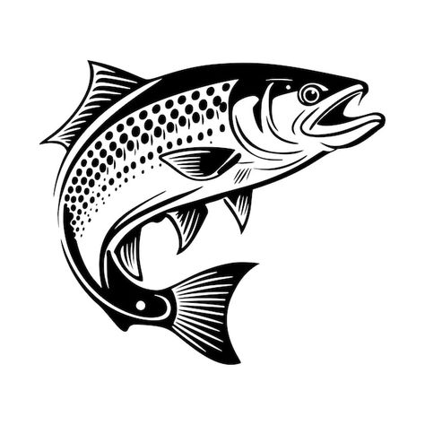 Fish logo cut out vector icon | Premium Vector #Freepik #vector #fish-logo #fish #fishing-logo #salmon-logo Fish Decal, Boat Decals, Fish Icon, Fishing Decals, Bean Bag Chair Covers, Smallmouth Bass, Fish Vector, Fish Logo, Woven Pillows