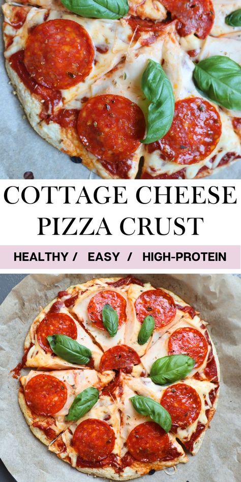 Healthy Cottage Cheese Pizza Crust [High-Protein Recipe] Healthy Pizza Base, Egg White Pizza Crust Recipe, Healthy High Protein Pizza Recipes, Cottage Cheese Crust Pizza, Cottage Cheese Vegetarian Recipes, Cottage Cheese Pizza Dough, Cottage Cheese Crust, Cottage Cheese Pizza Crust, Protein Pizza Crust